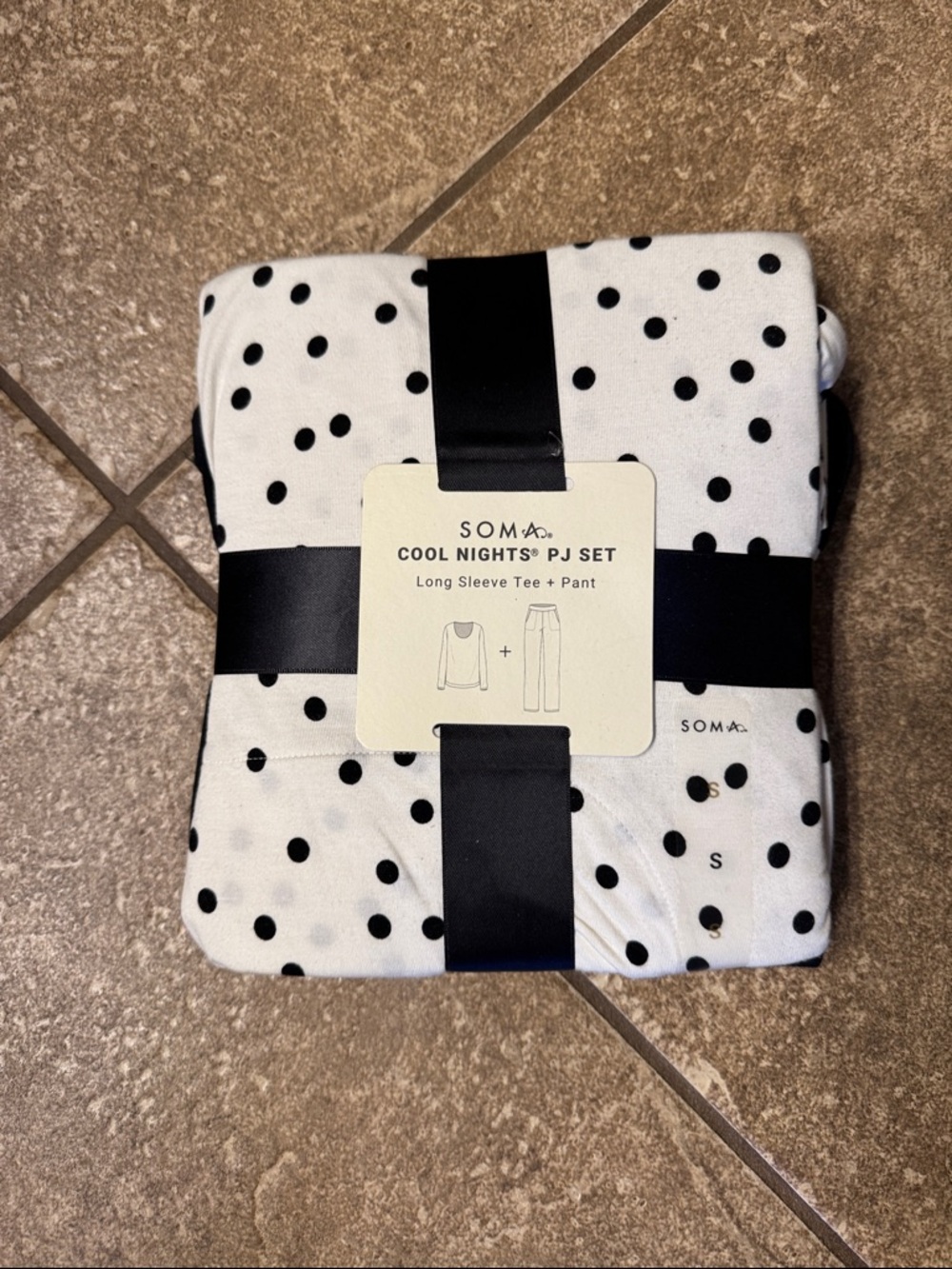 Soma Polka Dot Long Sleeve PJ Set - White & Black